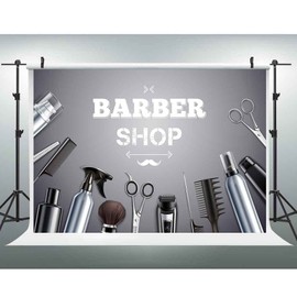 EOALOR EOA 7(W) x5(H) FT Barbershop Party Photography Backdrop, Hairstylist Haircut Salon Shave Home Bar Party Background, Photo 7inch x 5inch 10644 0