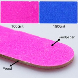 Nail Files, 8 Pcs Professional Nail Files 100/180 Grit Nails File Wooden Double Sided Nails File for Natural and Acrylic Fingernail Buffer Block Manicure Tools Pet Grooming Tools - Blue, Red