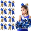 8PCS Large Glitter Cheer Bows Sparkly Cheerleading Bow Hair Ponytail