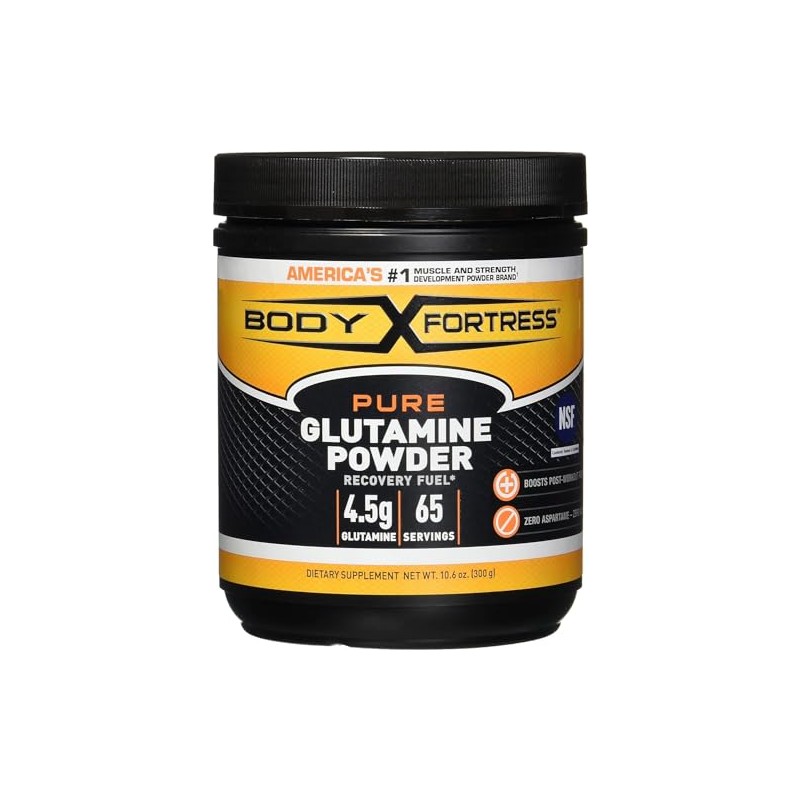 Body Fortress 100% Pure Glutamine Powder, 300g Jar (1ct), Nutrient