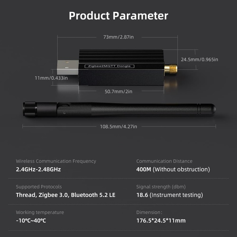 Zigbee 3.0 USB Dongle with 20dBm Output | TI CC2652P+CP2102N
