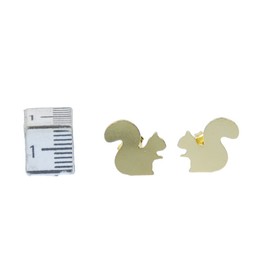 Miniblings Eichhörnchen Ohrstecker Ohrringe Tier Baum Grauhörnchen Kinder golden - Handmade Modeschmuck I Ohrringe Stecker Ohrschmuck