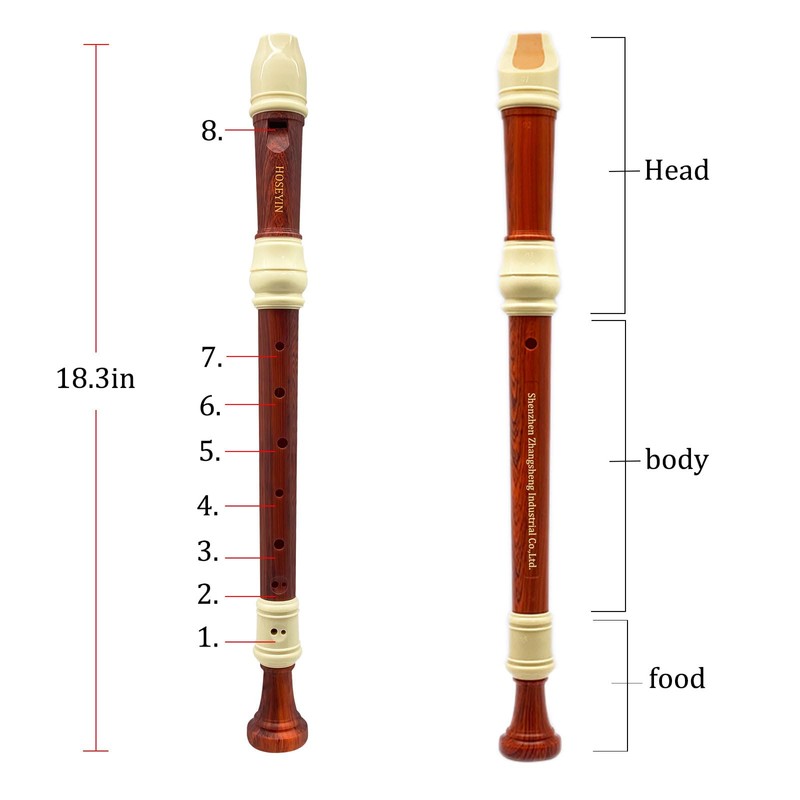 HOSEYIN Alto Recorder Baroque style German style F Key 8
