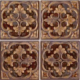 Design Tile 5.9 inches (150 mm) Square Retro N-703