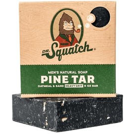 Dr. Squatch Jabón Natural de Alquitrán de Pino  Exfoliante con Avena y Aceites Naturales, 142 g                                                       