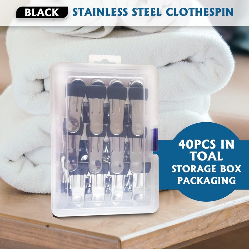 LOYONAL Clothes Pegs Stainless Steel Rustproof – Pack of 40