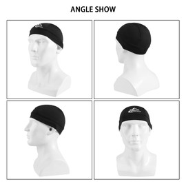 TAGVO 2 Packs Moisture Wicking Skull Cap Beanie Hat, Summer UV Protection Elastic Running hat Helmet Liner Under Helmet Hats Headwear, for Running Hiking Motorcycle Cycling Sports Hat Skull Cap