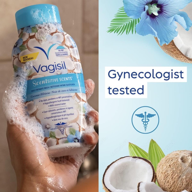 Vagisil Feminine Wash for Intimate Area Hygiene, Scentsitive Scents, pH