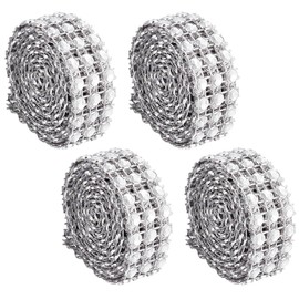 DELORIGIN 4 Pcs Rhinestone Cowboy Hat Bands Cowgirl Hat DIY Accessories Belt Trimmable Bling Sliver Hat Band Western Style Cowboy Cap Belt Decorative Chain for Cowboy Hat Women Cap Clothes Wedding