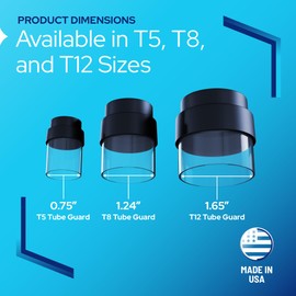 KastLite End Caps for T8 Tube Guards, Black, 10-Pack | Plastic Fluorescent/LED Light Bulb End Caps with Gas Release Channel | Made in USA