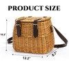 Peohud Wicker Picnic Basket, Empty Gift Basket with Linen, Willow