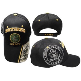 Trade Winds Adult US Retired Army with Seal Black Adjustable Strap Hat Cap