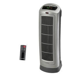 Lasko Oscillating Digital Ceramic Tower Heater for Home with Adjustable Thermostat, Timer and Remote Control, 23 Inches, 1500W, Silver, 755320