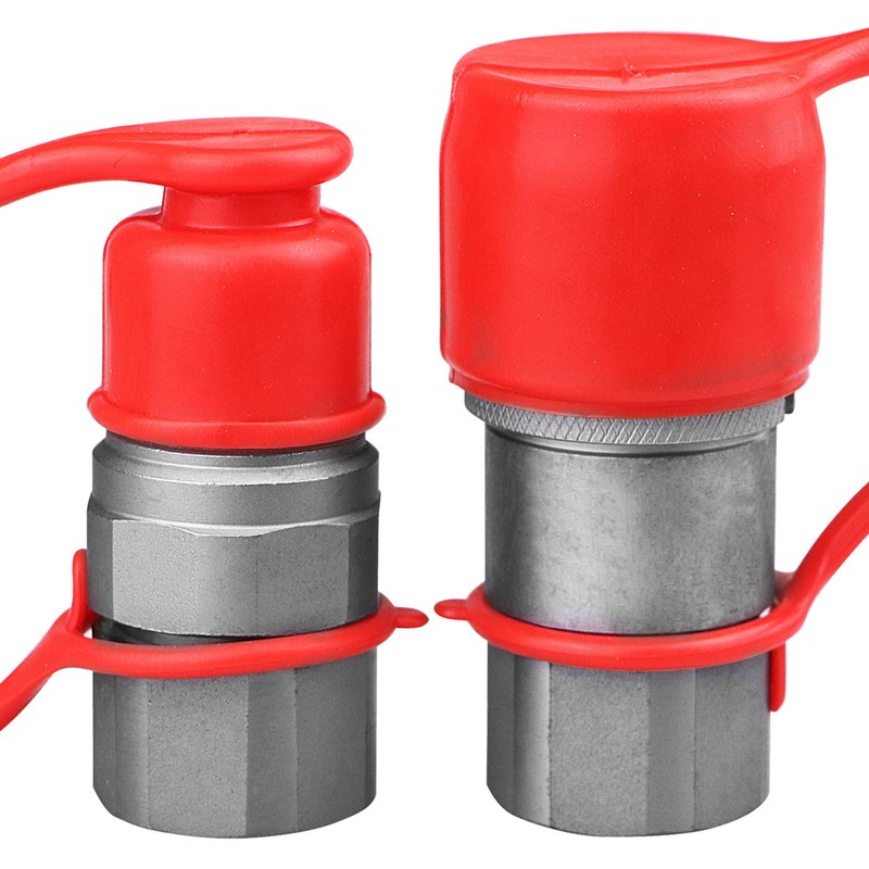 3/8" Flat Face Hydraulic Quick Connect Couplers/Couplings with Dust Caps,Hydraulic