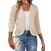 REDHOTYPE Women's 3/4 Sleeve Cardigan Open Front Cropped Shrugs Summer