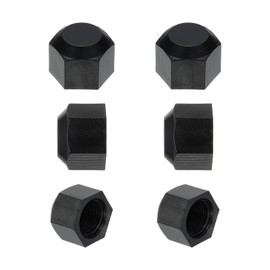 PATIKIL 3/8" Plastic Flare Cap, 5/8-18UNF Female Thread 6Pcs 45 Degree SAE Flare Tube Fitting Valve Cap Plug Stop for Air Conditioner Pipe Gas Line Hydraulic, Black