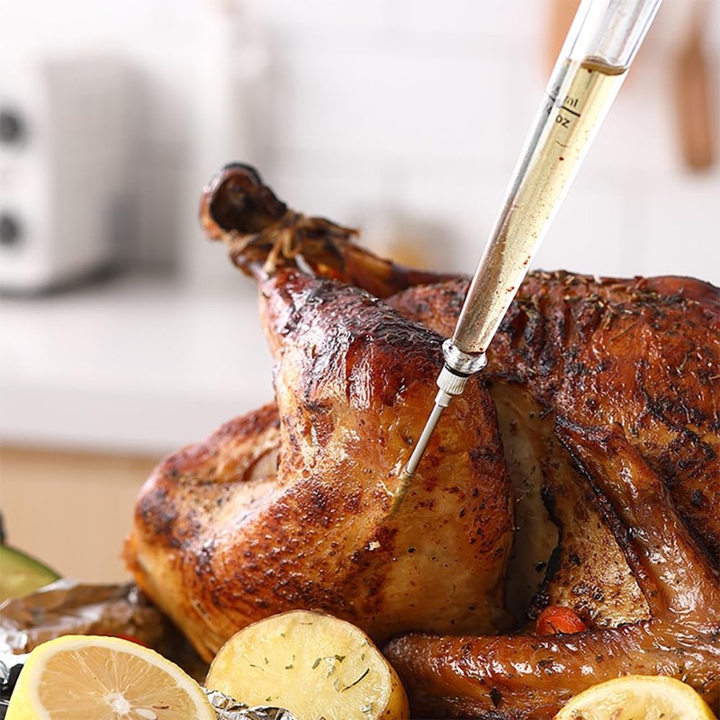 Mikim Turkey Baster Syringe Large, Long Meat Basters, 3/4 oz,