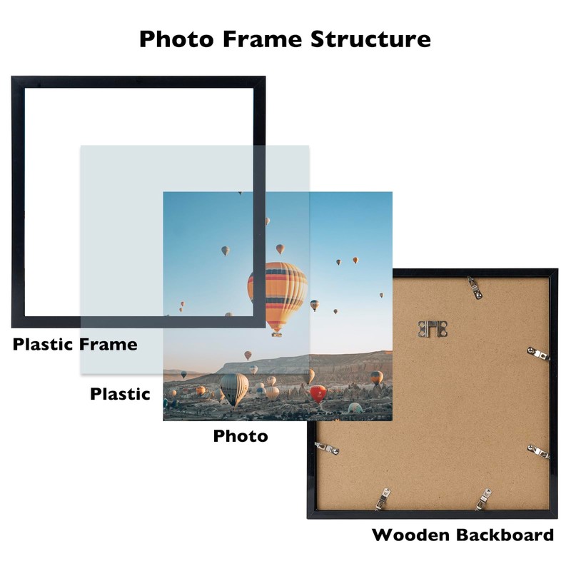 JCJMY 10x10 Picture Frame Black for Wall Hanging, Wall Mounting