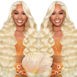 XNJ 613 Lace Front Wig Human Hair 200% Density Blonde Glueless Wigs Human Hair Pre Plucked Pre Cut 7x5 Hd Closure Wear And Go Wig Blonde Wig Human Hair Body Wave For Women 22 Inch