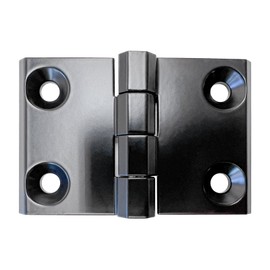 Haasweller Heavy Duty Hinge 50 x 76 mm Metal Hinge Black Zinc Die-Cast Structured Matt Furniture up to 200 kg Pack of 3