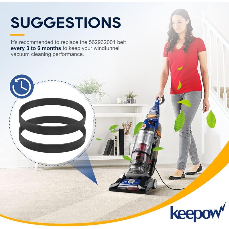 KEEPOW Vacuum Belts Replacement for Hoover 562932001 Vacuum Belt, Vacuum
