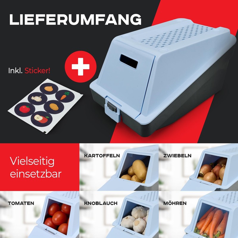 ARTECSIS Potato Storage Box - Ice Blue - Set of