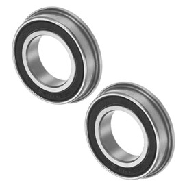 M METERXITY 2-Pack F6801-2RS Flanged Ball Bearing, 12 x 21 x 5mm Double Rubber Shielded Chrome Steel (GCr15) Flange Rip Bearings for Wheelbarrow/Printer/Fax Machines/Power Tools