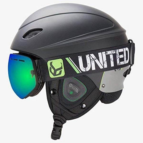 DEMON UNITED Phantom Helmet with Audio and Snow Supra Goggle (Black, Medium)