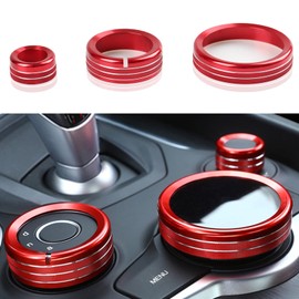 3PCS Car Multimedia Knob Cover Sticker Decal Interior Trim fit for Alfa Romeo Giulia 952 Stelvio 949 2016 2017 2018 2019 Interior Accessories