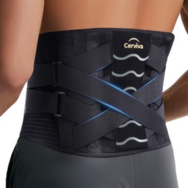 Cinturón de soporte lumbar para dolor de espalda, ciática, escoliosis y hernia de disco. Correas de soporte ajustables con almohadilla lumbar...      