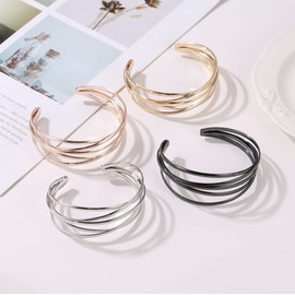 Donaly Women's Simple Bangle Bracelet, One size, Silver Metal