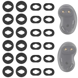 ALXCD 12 Pairs Silicone Galaxy Buds Live Ear Tips Silicone Adapter Ear Wing Tips Replacement Earbuds Tips Compatible with Galaxy Buds Live SM-R180 Accessories Rubber Earbuds Tips 12 Pairs [Black/SL]
