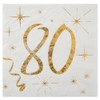 Santex Golden Times 80th Birthday Cocktail Napkins Pack of 20