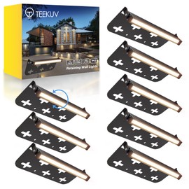 Teekuv 8 Pack 7 Inch Retaining Wall Lights, 5W LED Hardscape Lighting, 12V AC/DC Low Voltage Paver Lights Outdoor, Waterproof 2700K Soft White Landscape Lighting for Walls Patio Yard, ETL