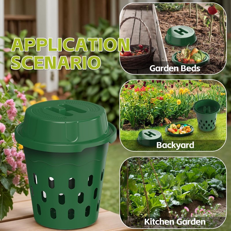 TOP XIAN 4-Pack Inground Worm Composter, Outdoor Worm Compost Bin