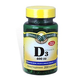 Spring Valley - Vitamin D-3 400 IU, 200 Softgels