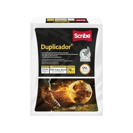 Scribe, Papel Bond, Duplicador, 500 hojas por paquete, caja de 10 paquetes, 99% Blancura 78 gramos, Hoja Blanca,Tamaño Carta, 21.59 x 27.94 cm