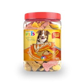 Fancy Pets Yummy Premios para Perro Sabores Surtidos Carne, Pollo, Tocino, Queso y Chocolate con 400 Gramos