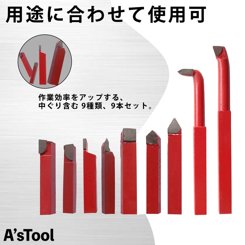 A'sTool Small Lathe for DIY Lathes Cutting 9 Bite Set