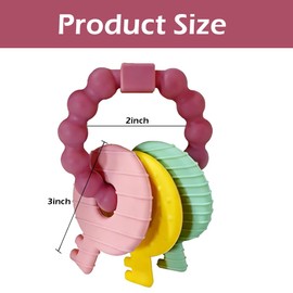 Baby Keys Toy, Teething Keys Toy for Toddlers 3-18 Months,Infants Sensory Silicone Chewable Keys Teether - Soothes Baby Gum Pain,BPA Free (Purple)