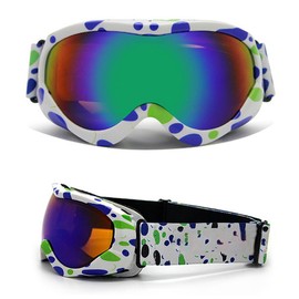 Kids Ski Goggles Over Glasses Colorful Snowboard Goggles Dual Lens Anti Fog UV Protection Goggle for Boys Girls