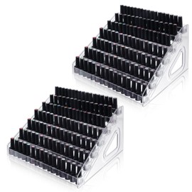 Nodaaiie 2 Pcs 7 Tiers Clear Essential Oils Nail Polish Organizer Acrylic Display Stands, Paint Organizer Rack, Acrylic Display Rack for Nail Polish, Sunglasses, Essential Oils, Eyeglasses and Makeup