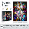Stained Glass Cross Puzzle for Adults 1000 Pieces - Impossible
