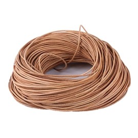 GraceAngie 20 Yards 1mm Round Genuine Leather String Cords Rope for Bracelet Neckacle Beading Jewelry Making (Natural)