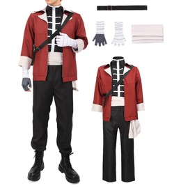 DAZCOS Mens Cosplay Costume Red Jacket outfit
