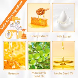 4PCS Lip Care Set - Lip Mask Lip Balm Lip Scrub Lip Oil, Honeybalm Sleeping Mask Lip Scrub Exfoliator Lip Repair Sets, Moisturizing Hydrating Reduce Lip Lines Lip Balm Set for Dry Peeling Cracked Lips