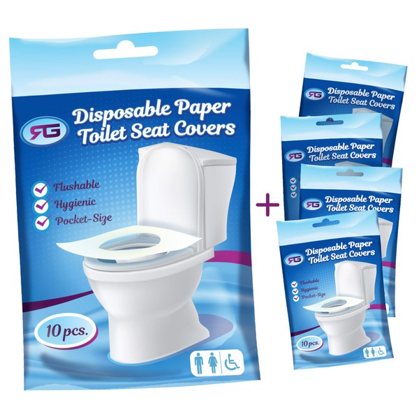 Rockland Guard - Disposable Toilet Seat Covers Flushable Paper Travel Pack (50-Count)