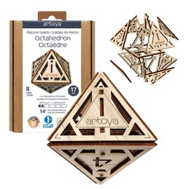 3D Wooden Puzzles for Teens & Adults – Smart Brain Teaser Puzzles, Wood Models, Creative & Educational Fun, Sustainable Materials, Ages 14 and Up Octahedron D8
