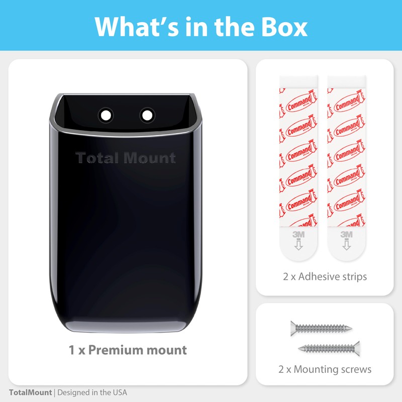 TotalMount Hole-Free Remote Control Holder – Eliminates Need to Drill