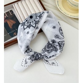 MaxWant Scarf, Linen Scarf, 22.8 x 22.8 inches (58 x 58 cm), Square, Women's, Linen, Cotton, Spring, Summer, Autumn, Thin, UV Gift, Hair Ornament, Bag Decoration, 42#